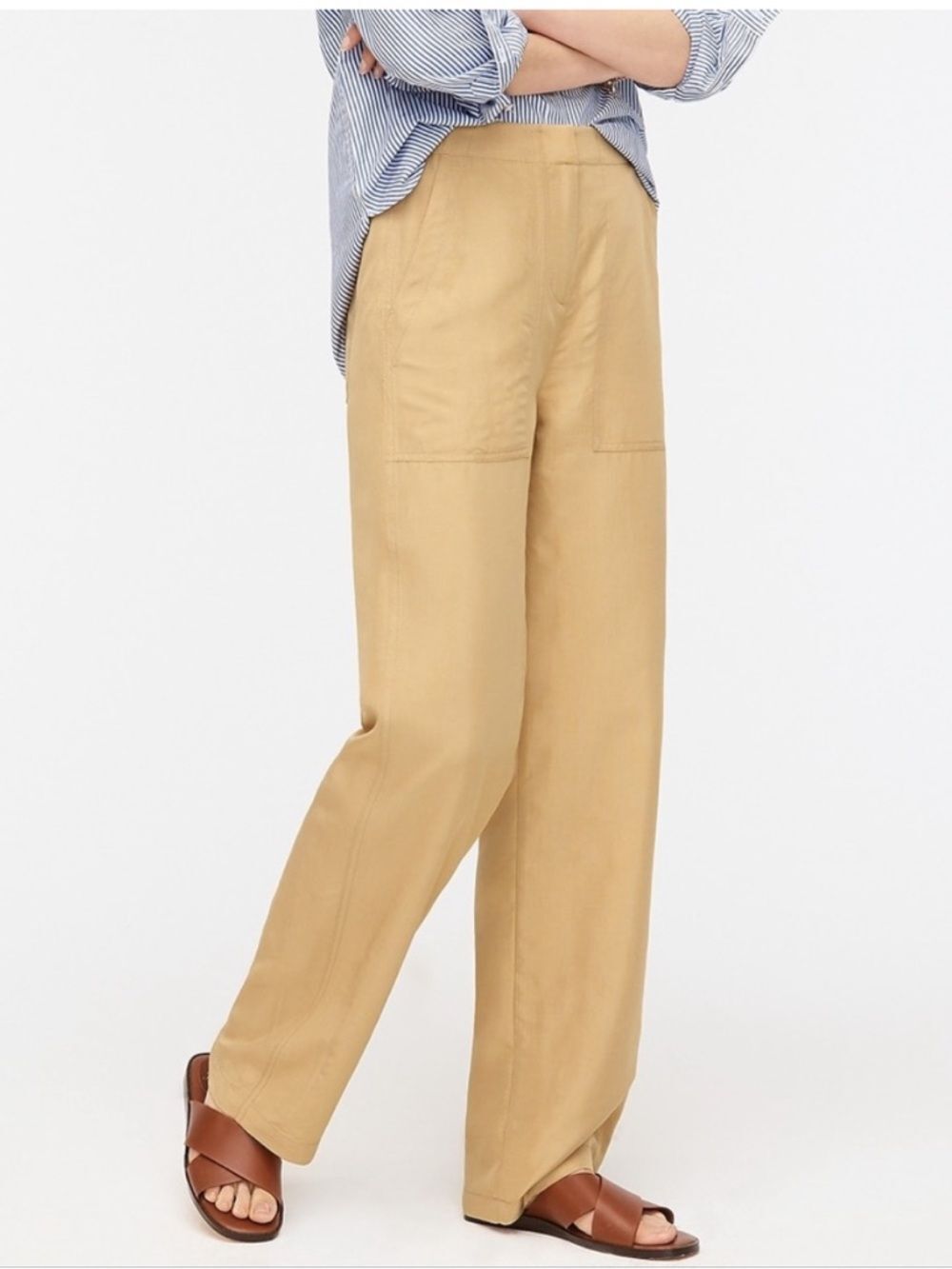 J. Crew Straight-leg pant with surplus pockets Honey Brown 00
